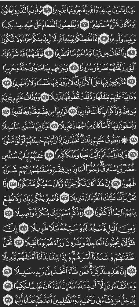 Holy Quran 076 Surah Dahr